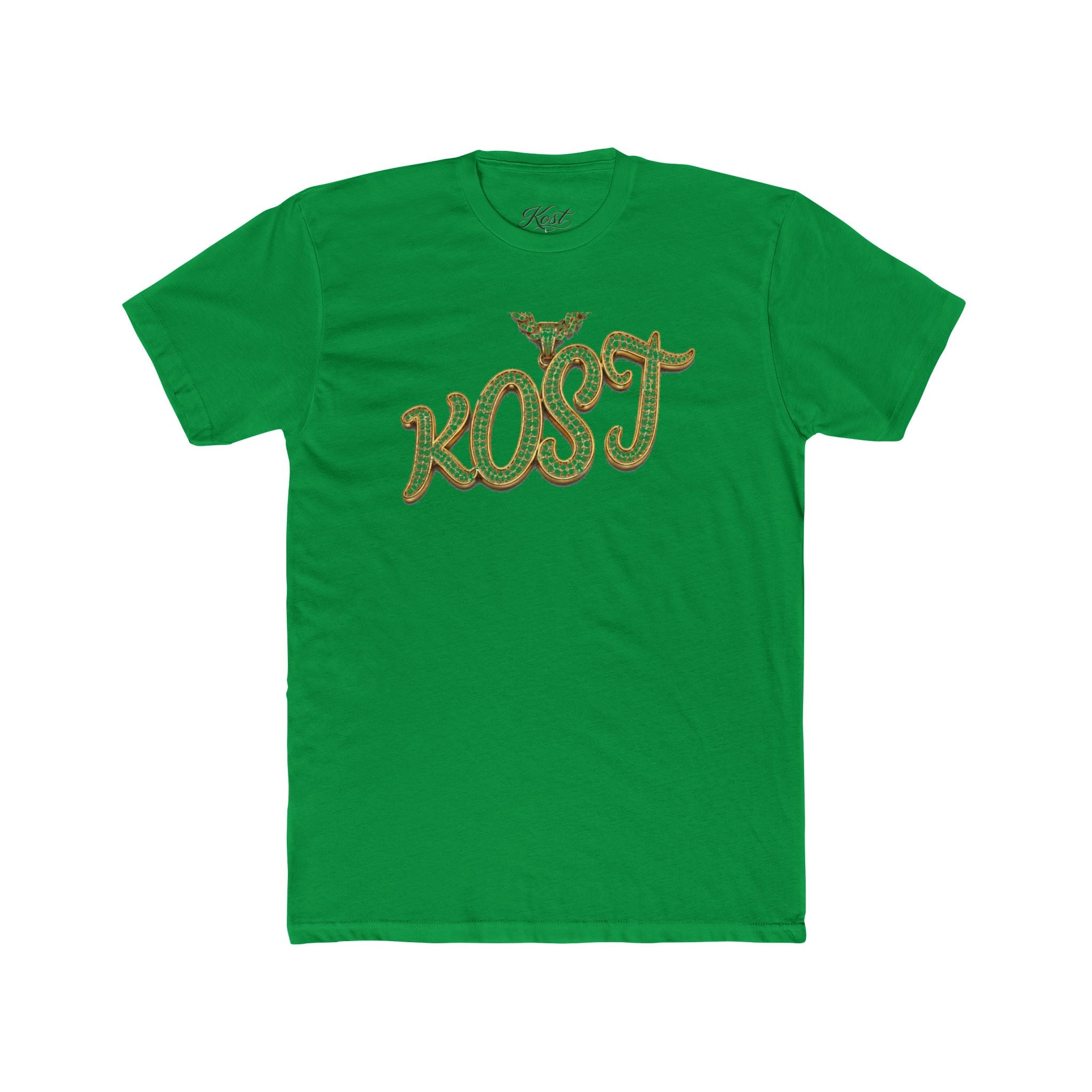 KOST Script Logo Tee — Vintage Rhinestone Lettering Cotton T-Shirt