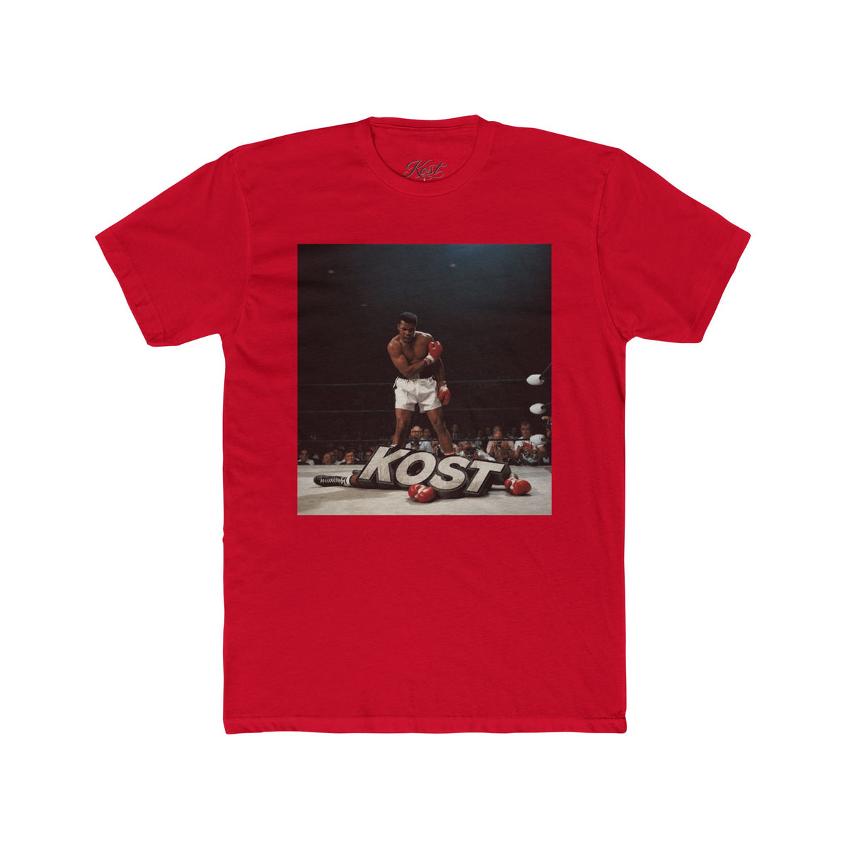Boxing Champion Photo Tee — "KOST" Graphic Cotton T-Shirt