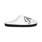 Men's Indoor Slippers with Elegant Black Calligraphy Design