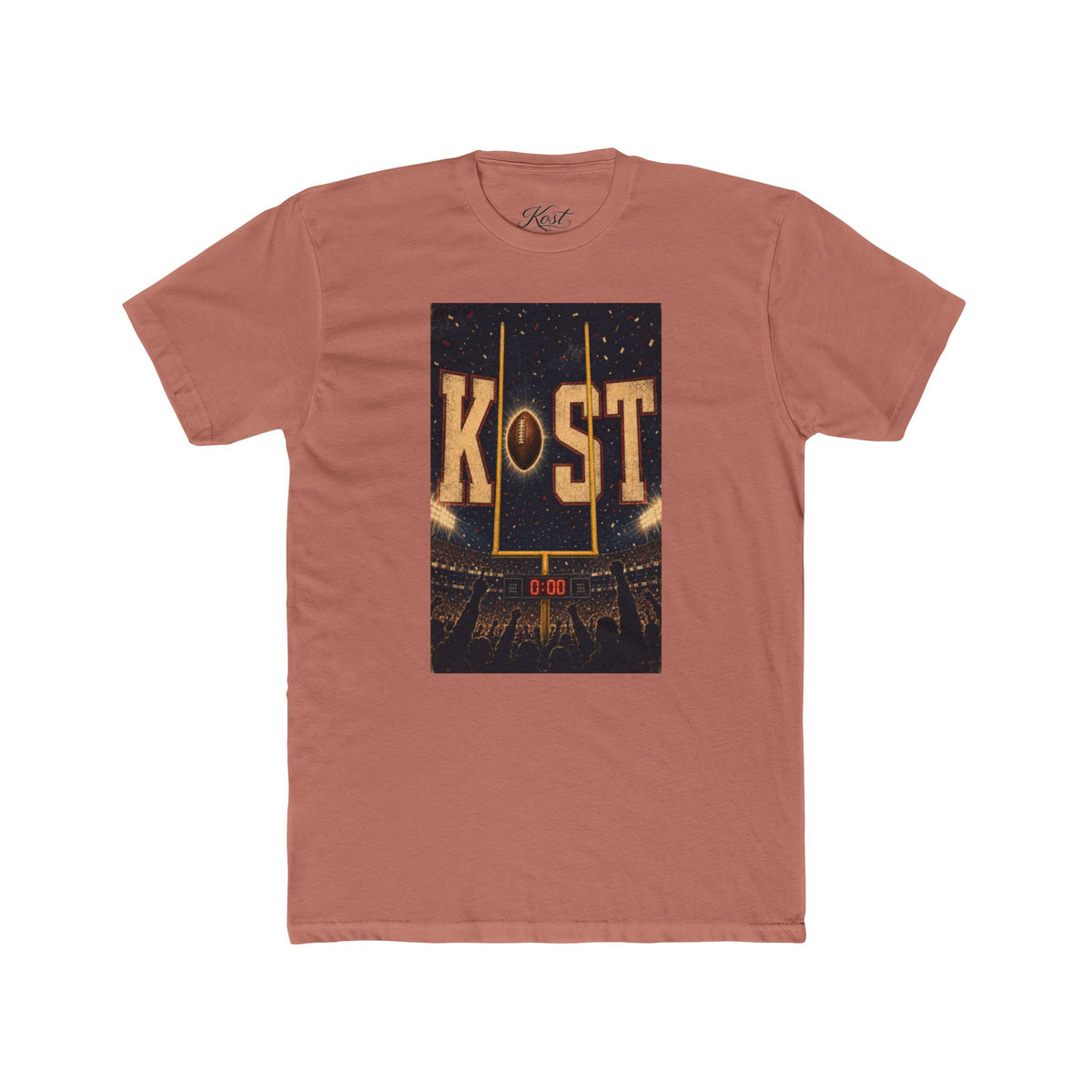 KOST Football Goal Tee — Vintage Stadium Graphic Crew Shirt