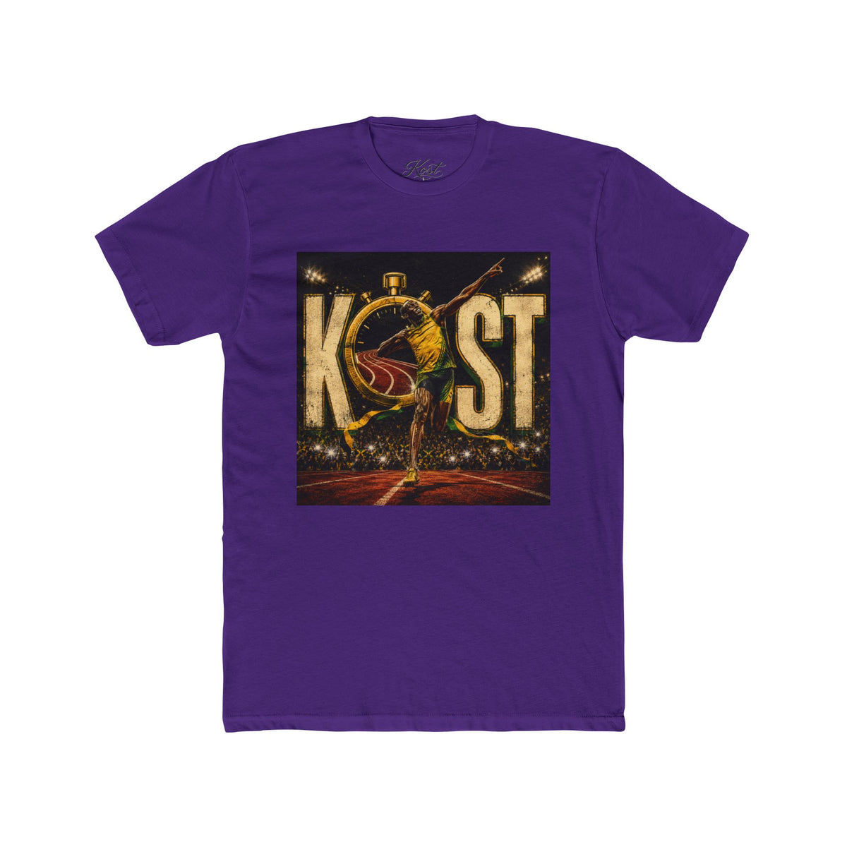 KOST Track Runner Graphic Tee — 'KOST' Stopwatch Running Design