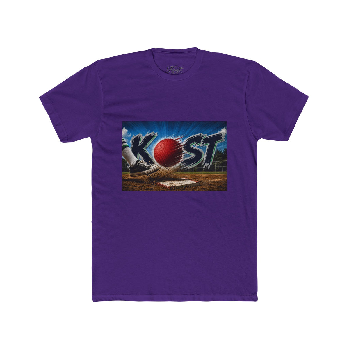 Baseball Graphic Tee — "KOST" Red Ball Field Design