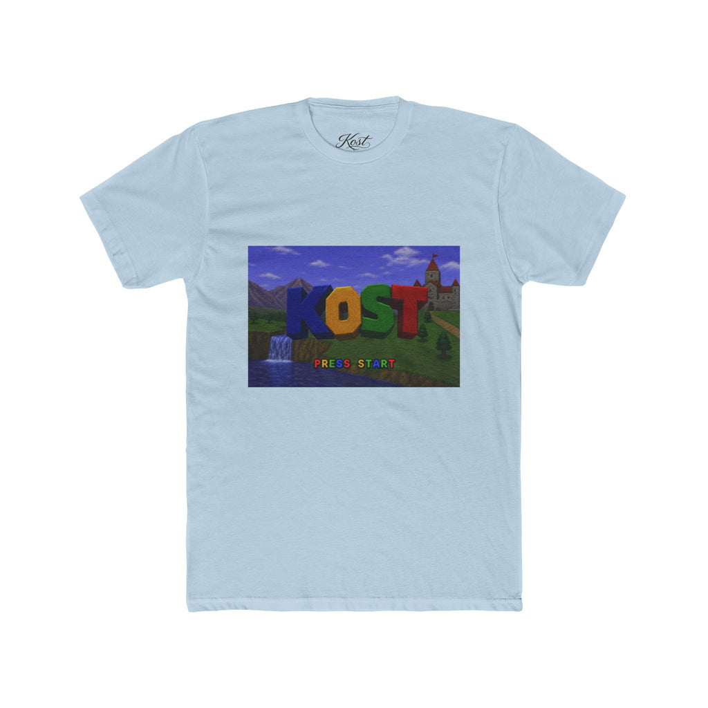 KOST Minecraft-Style Graphic Tee — Colorful Block Letter Landscape Shirt
