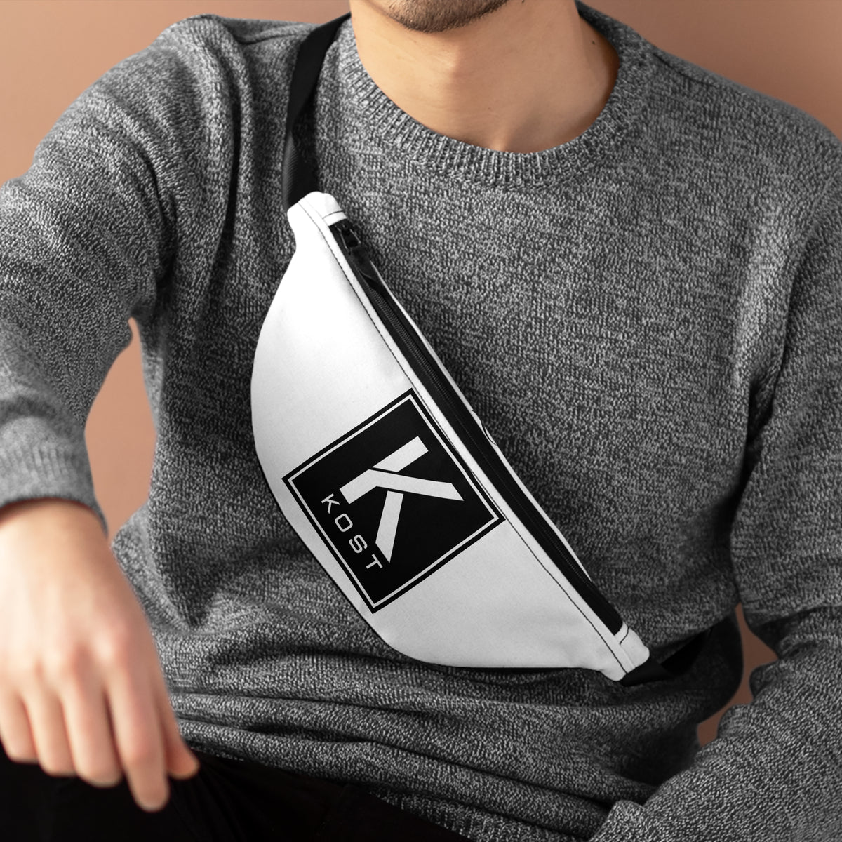 Kost White Logo Fanny Pack