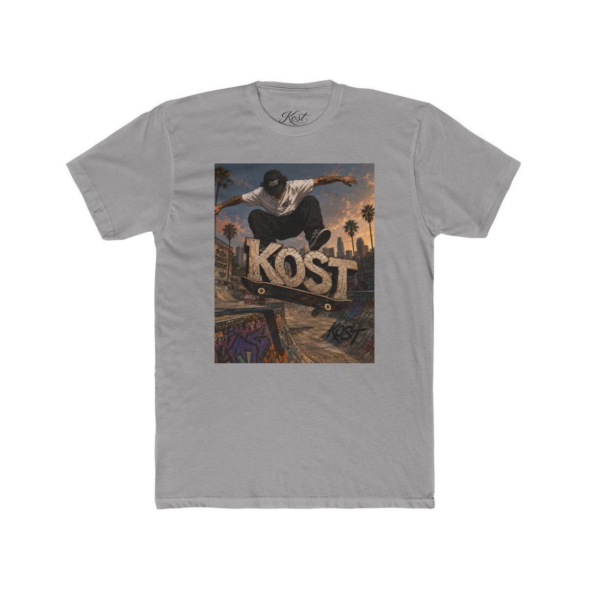 Skater KOST Graphic Tee — Urban Skateboard Crew Shirt
