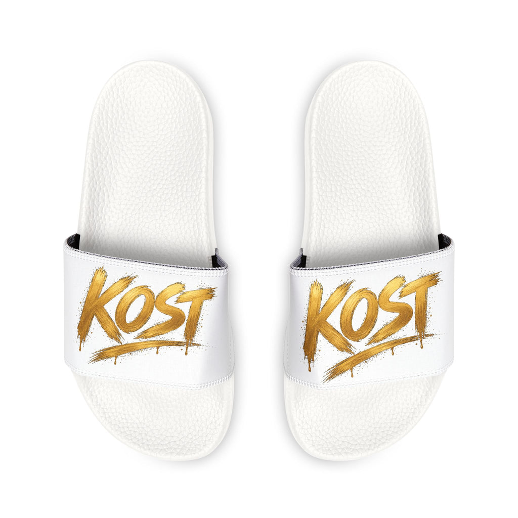 Men’s Removable-Strap Sandals with Gold “KOSY” Graphic