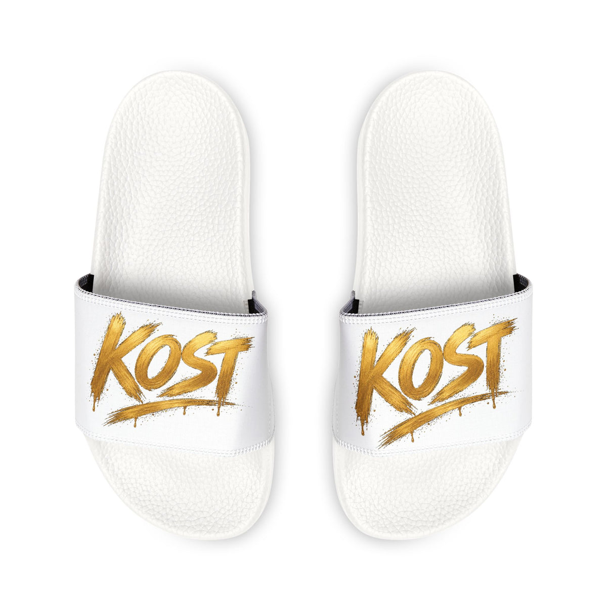 Men’s Removable-Strap Sandals with Gold “KOSY” Graphic