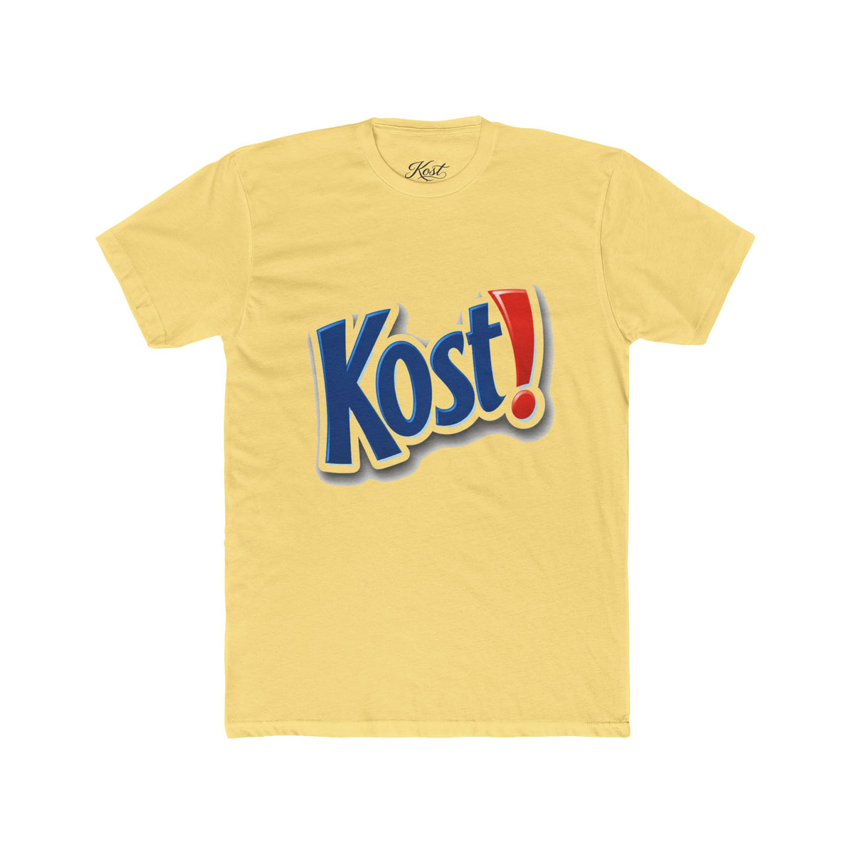 Kost! Logo Graphic Tee — Retro Soda-Style Chest Print Shirt