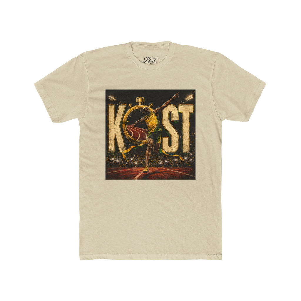 KOST Track Runner Graphic Tee — 'KOST' Stopwatch Running Design