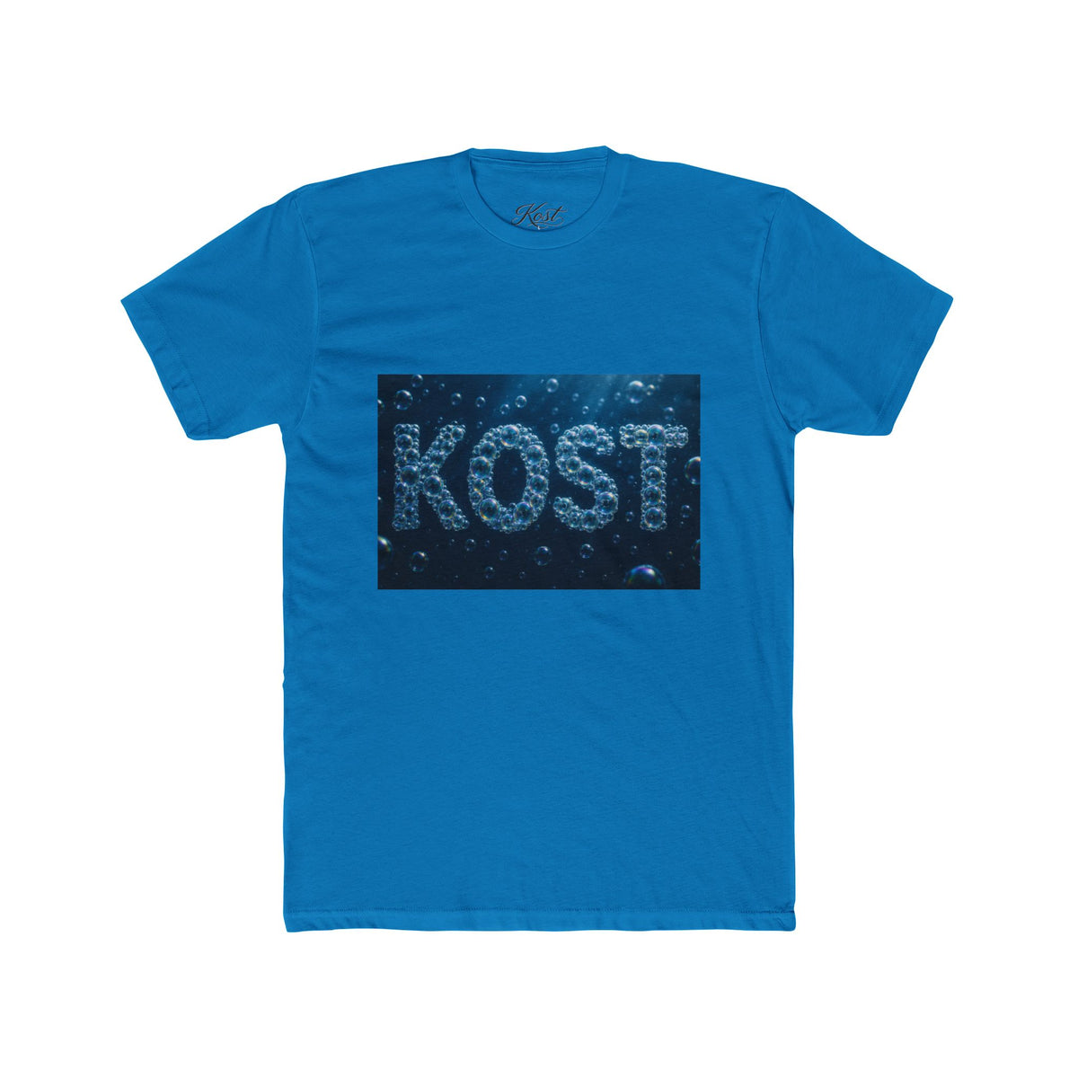KOST Bubble Text Tee — Nautical Blue Graphic Crewneck Shirt