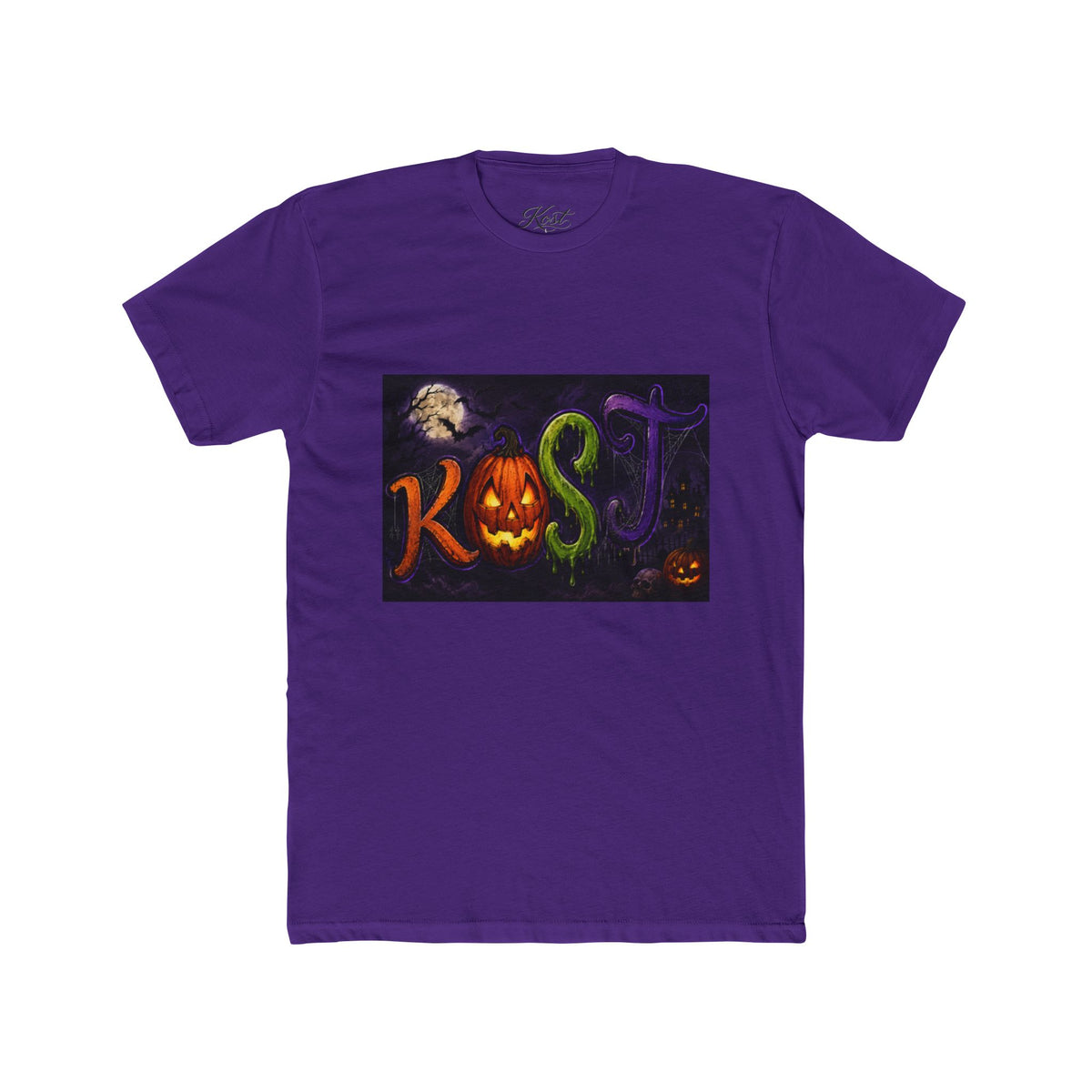 Halloween 'Kost' Graphic Tee — Spooky Pumpkin Lettering Shirt