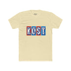 Kost Retro Block Letter Tee — Vintage Red & Blue Graphic T-Shirt