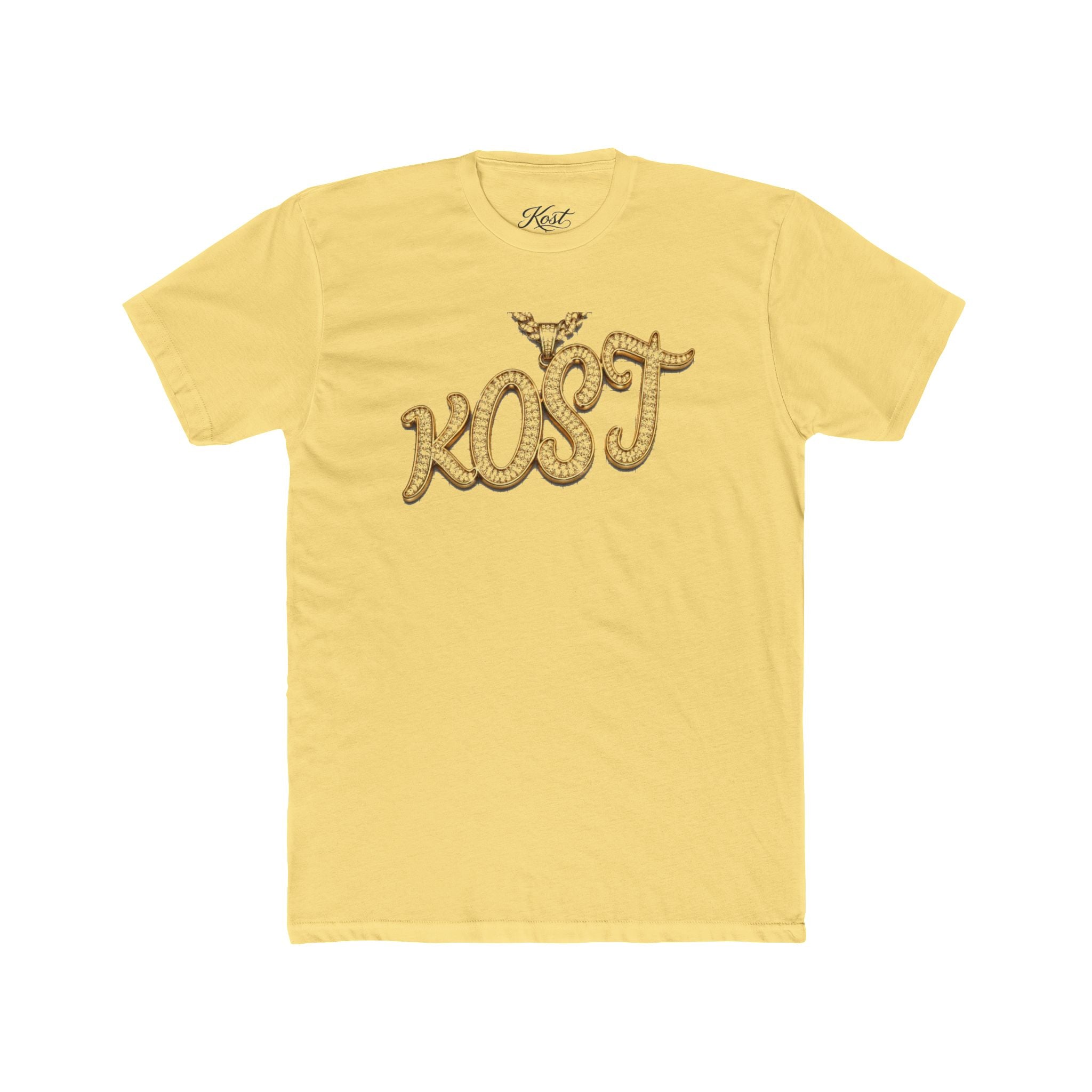 KOST Script Logo Tee — Vintage Rhinestone Lettering Cotton T-Shirt